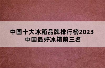 中国十大冰箱品牌排行榜2023 中国最好冰箱前三名